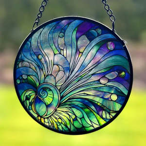 Wall Art - Stained Glass Hanger Small - Paua