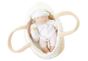 Creative Role Play Nursery Preschool: Tikiri - Carry Cot with Baby Doll, Bottle & Blanket