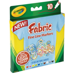 Crayola - Fabric Fine Line Markers 10pk