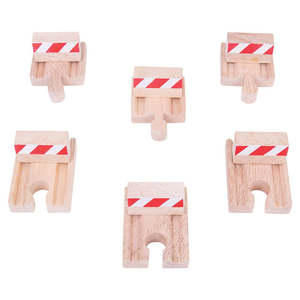 Creative Role Play Wooden Toys: Bigjigs Rail: Buffers Set (Pack of 6)