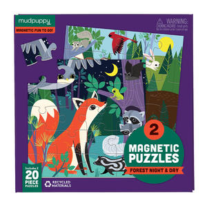 Mudpuppy: Mudpuppy - Magnetic Puzzle Forest Night & Day
