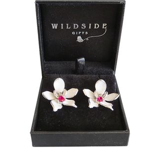 Wildside ER104 - White Orchid Drop Earrings