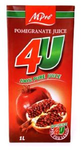 Products: 4U 100% Pure Pomegranate Juice 1L, Box Price for 12 Units - Pomegranate Juice