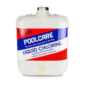 Pool Chemicals: Pool Chemicals - Liquid Chlorine 20L Hypo.