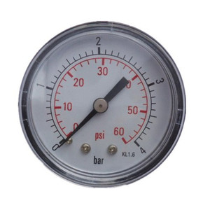 Filters: Back mount pressure gauge