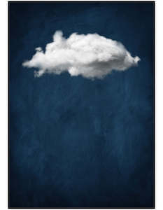 Contemporary Art: Indigo Blue Cloud