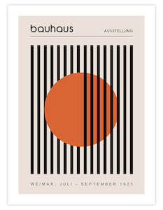 Christmas Gift Guide Wall Art Prints For Men: Bauhaus Ausstellung Orange Circle