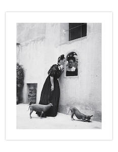 Black And White Art Prints: Frida Kahlo & Dogs