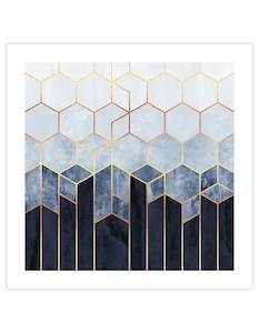 Winter Wonder: Soft Blue Hexagons