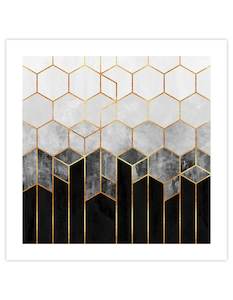Charcoal Hexagons