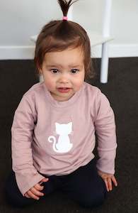 Baby 1: Merino Top - Cat Print - BBM9