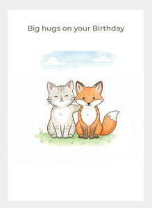 MM231 Cat&Fox Birthday (Pack of 6)