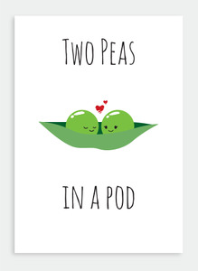 Wedding Romance Wholsale: PR007 Two Peas (Pack of 6)