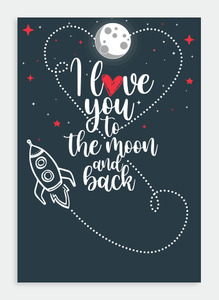 Wedding Romance Wholsale: PR003 Love you to the moon (Pack of 6)