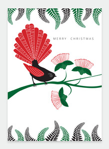 Holiday Season Cards Wholesale: HS40 Christmas Fantail (Pack of 6)