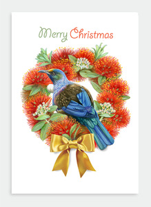 Holiday Season Cards Wholesale: DB46 Christmas Tui (Pack of 6)