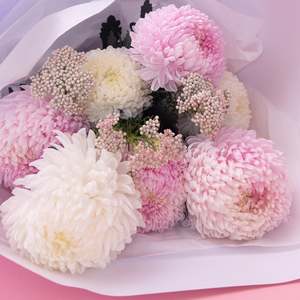 Fresh Flowers: Blush Pink Peony Chrysanthemums