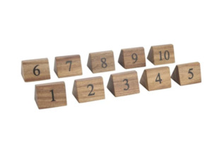 Decor Hire: Wooden Triangle Table Numbers