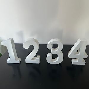 Freestanding White Wooden Number