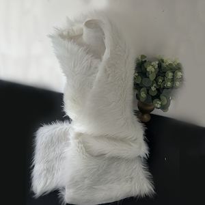 White Faux Fur Stole