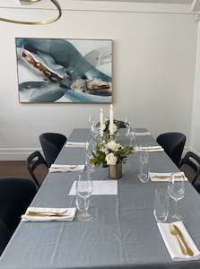 Tablecloths And Napkins: Rectangle Tablecloth - Smoky Blue / Grey