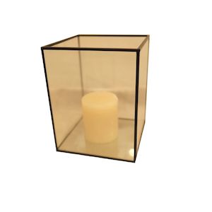 Candle Holders: Black Glass Boxes | Large