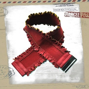 Lacey Edge Stretch Belt Maroon Red