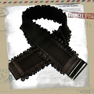 Lacey Edge Stretch Belt Black