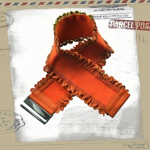 Lacey Edge Stretch Belt Orange