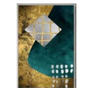 Artwork: Box Frame Canvas Print - Gold/Green S988