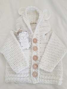 Tops: Bear Hoody - Wool - Snow