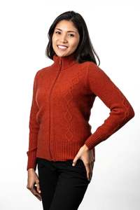 Womens: Cable Detail Possum Merino Jacket