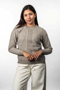 Diamond Cable Possum Merino Jumper