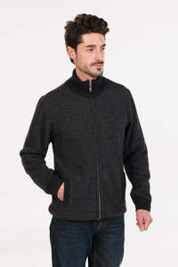 Mens: Textured Full Zip Possum Merino Jacket