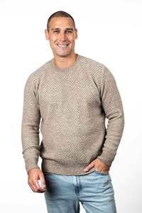 Diamond Plated Possum Merino Crew Jumper