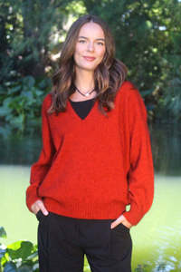 Lothlorian Knitwear: Cavern Possum Merino V Neck Jumper