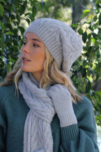 Lothlorian Knitwear: Cable Knit Alpaca Wool Beanie