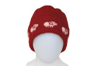 Headwear: Sheep Motif Possum Merino Beanie