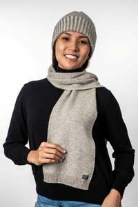 Moss Stitch Plated Possum Merino Scarf