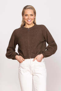 Noble Wilde: Bellow Sleeve Zip Cardi Possum Merino