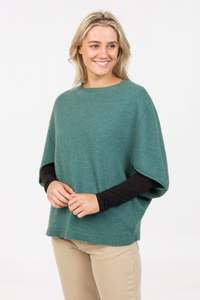 Ponchos: Split Sleeve Possum Merino Poncho