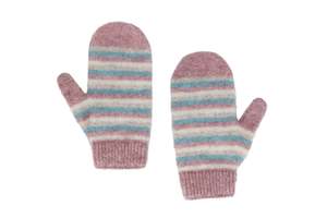 Kids Possum Merino Striped Mittens