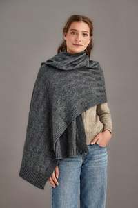 Herringbone Lace Possum Merino Shawl