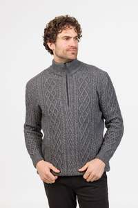 Native World: Arran Possum Merino Half Zip Sweater