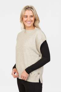 Side Button Possum Merino Vest