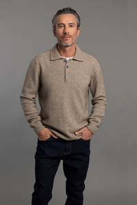 Mcdonald New Zealand: Stepped Stitch Possum Merino Polo