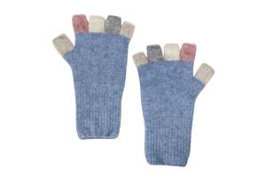 Gloves: Multi-colour Possum Merino Fingerless Gloves