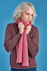 Scarves Neck Warmers: Rib Knit Merino Scarf