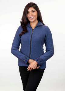 Womens Jackets: Two Tone Trim Possum Merino Jacket