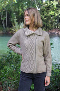Womens Jackets: Offset Possum Merino Cable Jacket